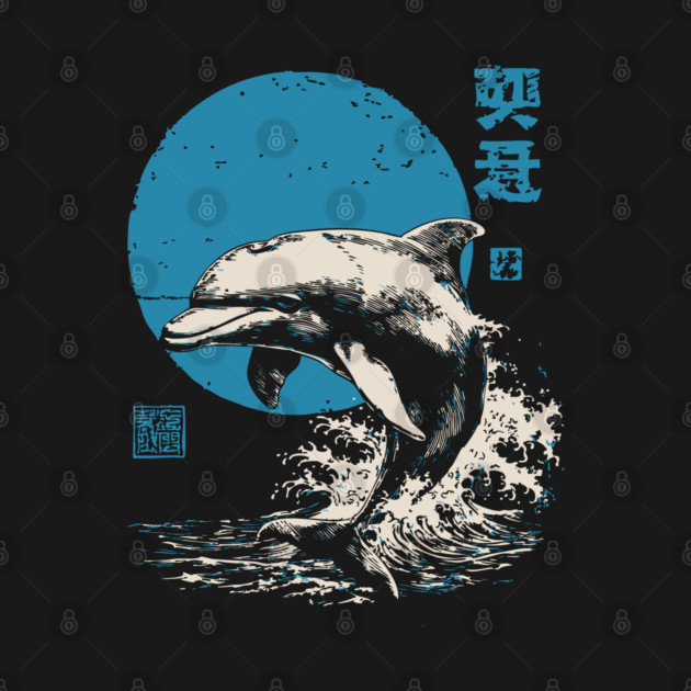 Retro Dolphin - 90s Style Japanese Wave Art by TuncGK