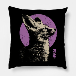 Mystical Fox - Japanese Vaporwave Kitsune Pillow