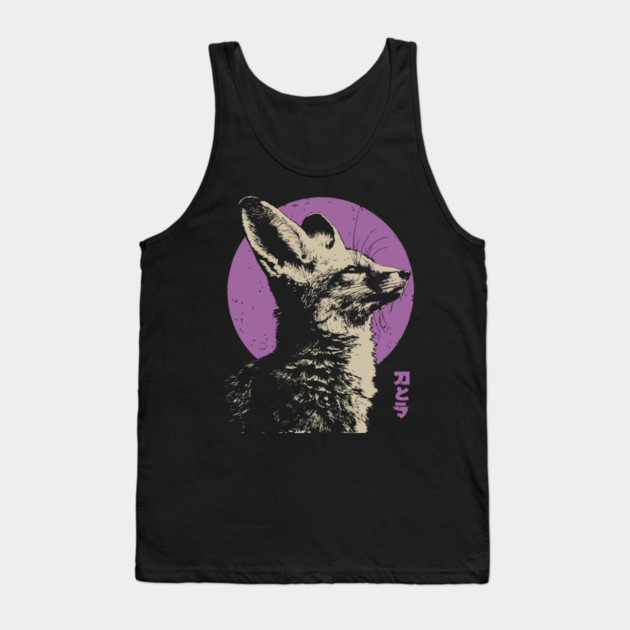Mystical Fox - Japanese Vaporwave Kitsune Tank Top by TuncGK