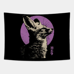 Mystical Fox - Japanese Vaporwave Kitsune Tapestry
