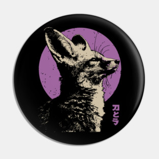 Mystical Fox - Japanese Vaporwave Kitsune Pin