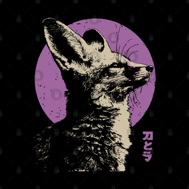 Mystical Fox - Japanese Vaporwave Kitsune by TuncGK