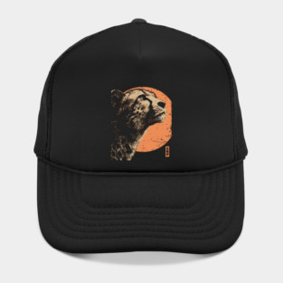Vintage Cheetah Portrait - Retro Japanese Style Art Hat