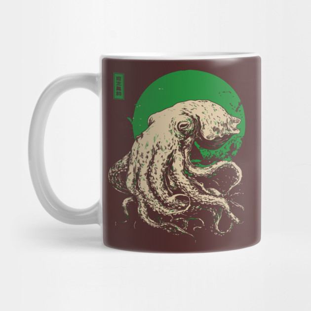 Emerald Octopus - Japanese Retro Sea Monster by TuncGK