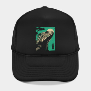 Vintage Iguana - Retro Japanese Reptile Portrait Hat