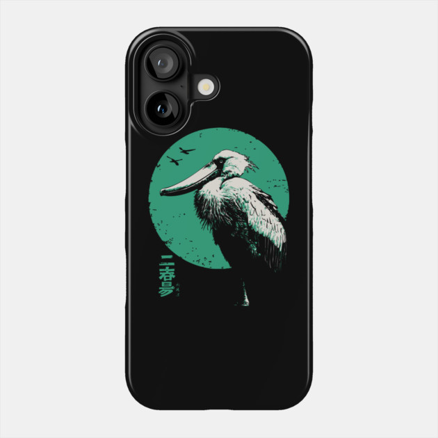 Zen Shoebill - Japanese Ink Wash Style Bird Phone Case by TuncGK