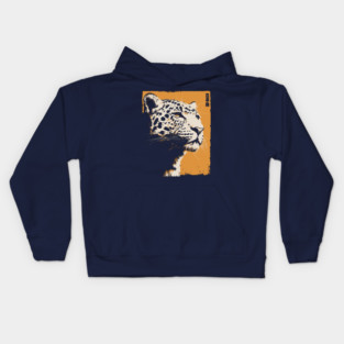 Vintage Snow Leopard - Japanese Style Mountain Cat Kids Hoodie