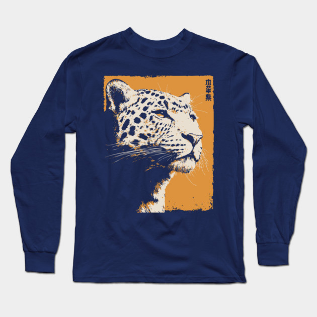 Vintage Snow Leopard - Japanese Style Mountain Cat Long Sleeve T-Shirt by TuncGK