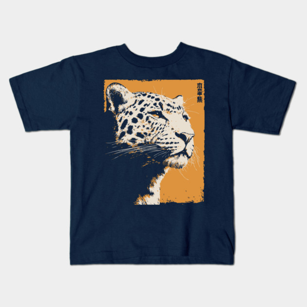 Vintage Snow Leopard - Japanese Style Mountain Cat Kids T-Shirt by TuncGK