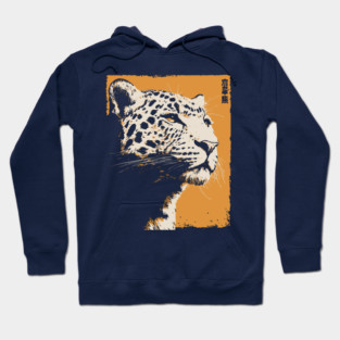 Vintage Snow Leopard - Japanese Style Mountain Cat Hoodie