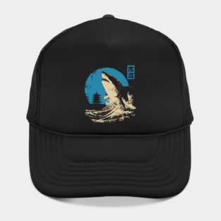 Great White Shark - Japanese Ukiyo-e Wave Art Hat