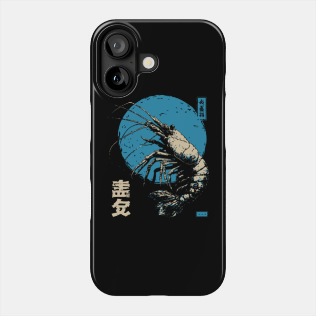 Ukiyo-e Shrimp - Quirky Japanese Seafood Art Phone Case by TuncGK