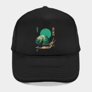 Zen Garden Teal Snail - Japanese Ukiyo-e Style Hat