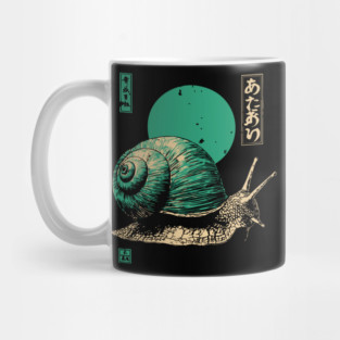 Zen Garden Teal Snail - Japanese Ukiyo-e Style Mug