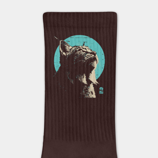 Retro Lynx Art - Japanese Style Wild Cat by TuncGK