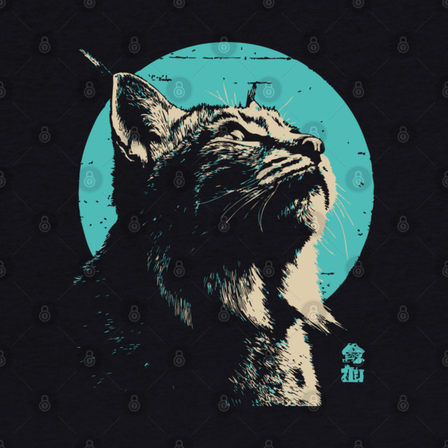 Retro Lynx Art - Japanese Style Wild Cat by TuncGK