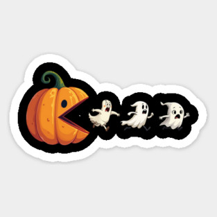 Funny Halloween Pac-Pumpkin Ghost Chaser Magnet
