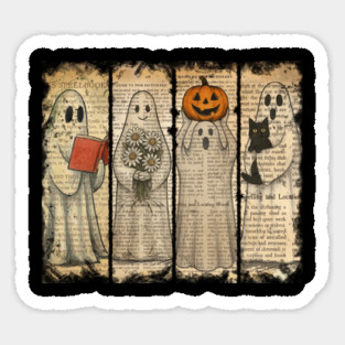 Vintage Oldpaper Halloween Ghost Magnet
