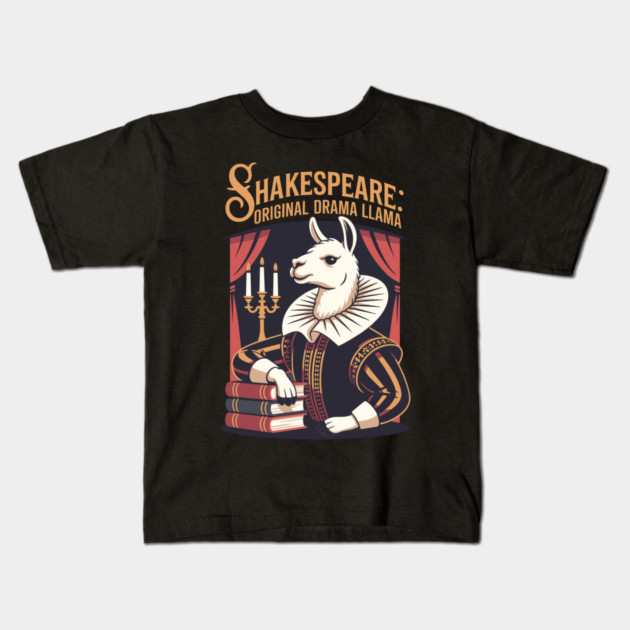 Shakespeare: Original Drama Llama – Funny Pun Design Kids T-Shirt by DanielLiamGill