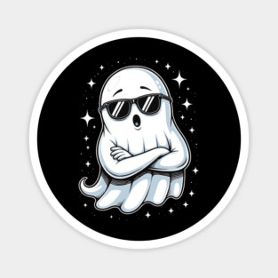 Funny Halloween Ghost with Attitude Magnet
