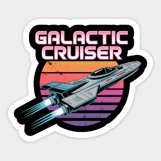 Retro 80s Galactic Cruiser Sci-Fi Magnet by UrbanLifeApparel