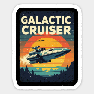 Retro 80s Galactic Cruiser Sci-Fi Poster Magnet