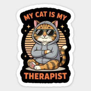 My Cat is My Therapist Retro Magnet
