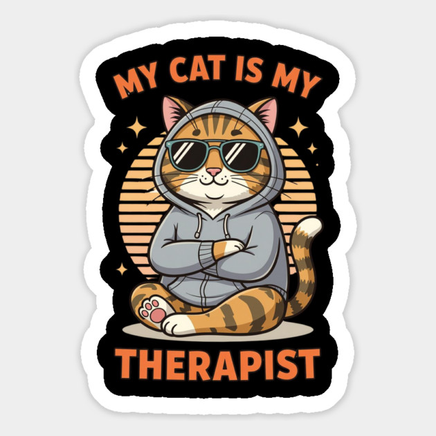 My Cat is My Therapist Retro Magnet by UrbanLifeApparel