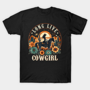 Long Live Cowgirl Retro Western Country Rodeo T-Shirt