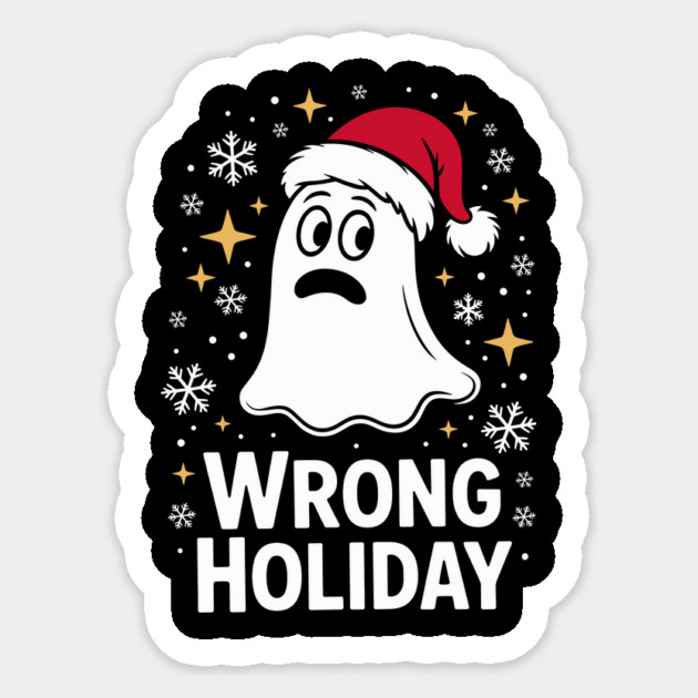 Wrong Holiday Funny Ghost Sticker by Nabil Oussama Brik