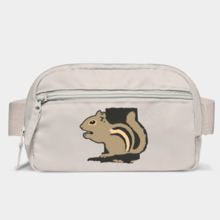 Chipmunk Illustration – Cute Woodland Animal Art, Minimalist 6-Color Drawing, Nature Lover Gift, Forest Wildlife Design Bag