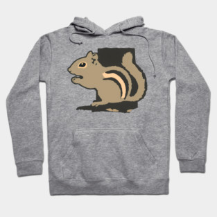 Chipmunk Illustration – Cute Woodland Animal Art, Minimalist 6-Color Drawing, Nature Lover Gift, Forest Wildlife Design Hoodie