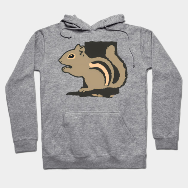 Chipmunk Illustration – Cute Woodland Animal Art, Minimalist 6-Color Drawing, Nature Lover Gift, Forest Wildlife Design Hoodie by DonWillisJrArt