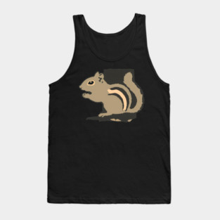 Chipmunk Illustration – Cute Woodland Animal Art, Minimalist 6-Color Drawing, Nature Lover Gift, Forest Wildlife Design Tank Top
