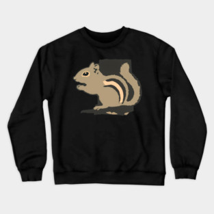Chipmunk Illustration – Cute Woodland Animal Art, Minimalist 6-Color Drawing, Nature Lover Gift, Forest Wildlife Design Crewneck Sweatshirt