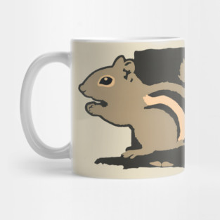 Chipmunk Illustration – Cute Woodland Animal Art, Minimalist 6-Color Drawing, Nature Lover Gift, Forest Wildlife Design Mug
