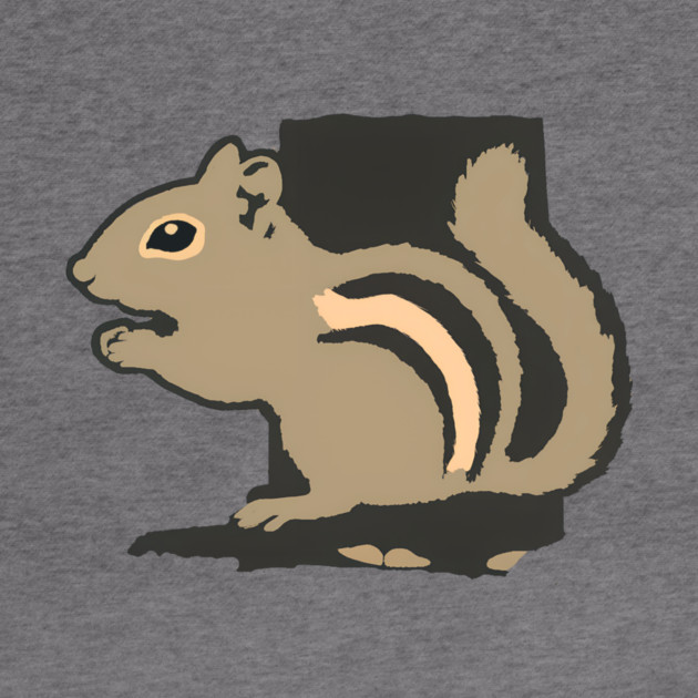 Chipmunk Illustration – Cute Woodland Animal Art, Minimalist 6-Color Drawing, Nature Lover Gift, Forest Wildlife Design by DonWillisJrArt