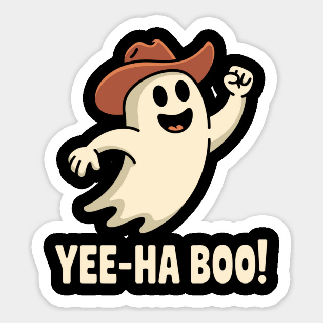 Yee-Ha Boo Cowboy Ghost Magnet by Nabil Oussama Brik