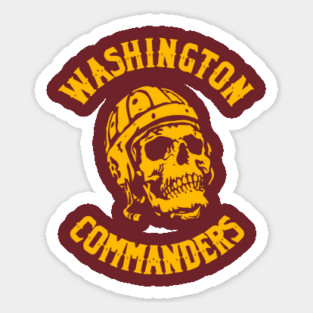 Commanders Skull Sticker
