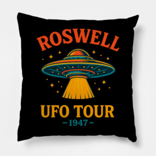 Roswell UFO Tour 1947 Vintage Alien Halloween Pillow
