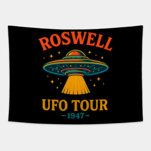 Roswell UFO Tour 1947 Vintage Alien Halloween Tapestry