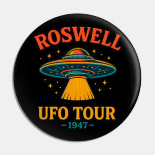 Roswell UFO Tour 1947 Vintage Alien Halloween Pin