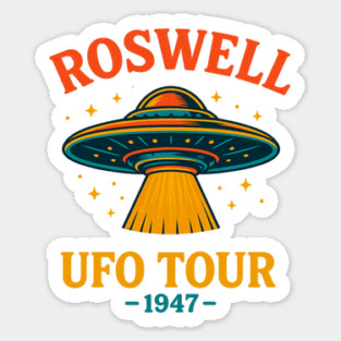 Roswell UFO Tour 1947 Vintage Alien Halloween Sticker