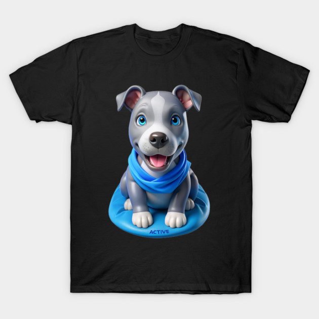 Adorable American Bluenose Pitbull Puppy Cartoon | Cute Dog Lover Gift T-Shirt by IamActiveDog