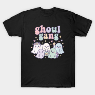 Pastel Halloween Ghoul Gang Retro Ghosts Cute Pumpkin Fall Swea T-Shirt
