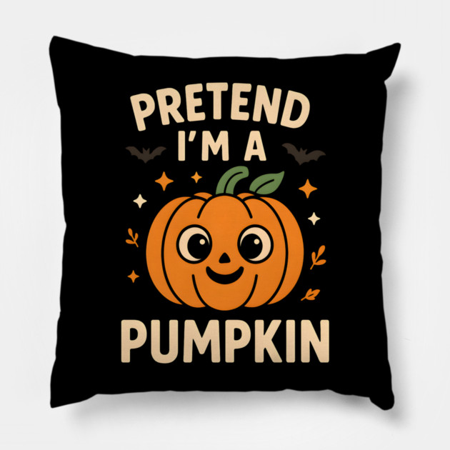 Pretend I’m a Pumpkin Funny Halloween Costume Graphic Pillow by MakerMind8.2