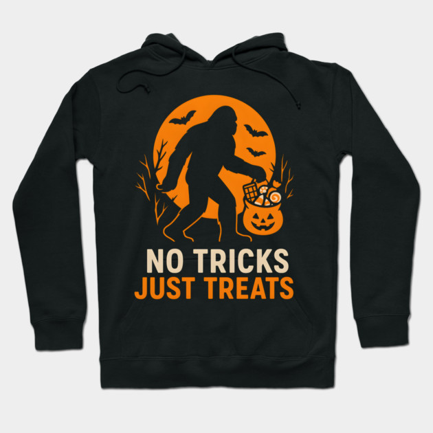 No Tricks Just Treats Bigfoot Halloween Costume Graphic Hoodie by MakerMind8.2