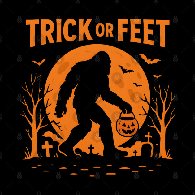 Trick or Feet Bigfoot Halloween Costume Pun Graphic by MakerMind8.2