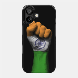 Flag of India on a Raised Clenched Fist Phone Case