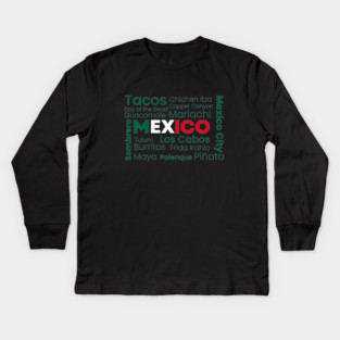mexico culture patriot symbolic theme Kids Long Sleeve T-Shirt